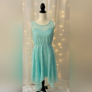 Mint green lace handkerchief dress size xl